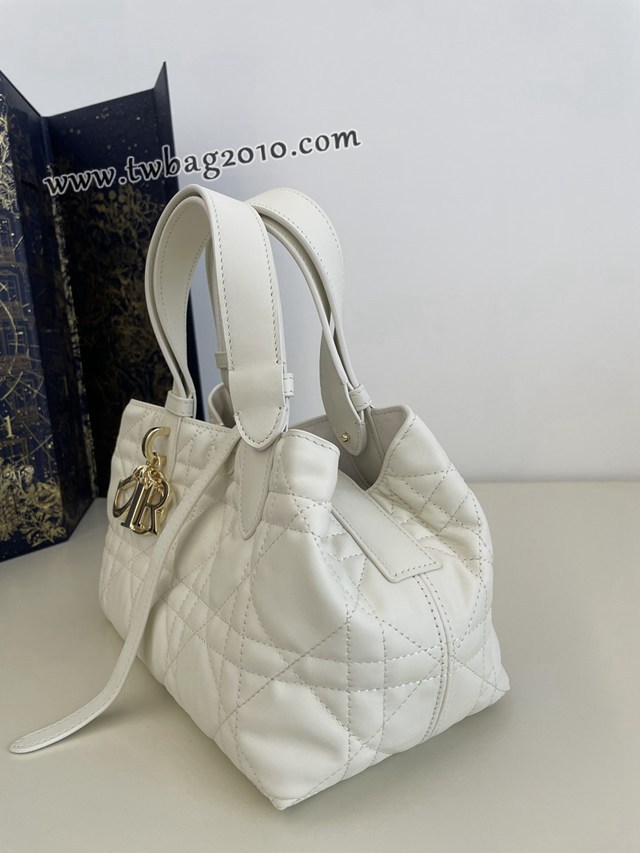 Dior专柜新款迪奥高仿原单小号白色Toujours系列大菱格休闲女包 djfk1429